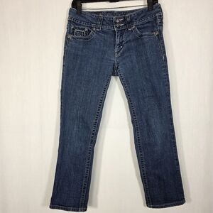 Miss Me Buckle Capri Jeans JE5086P Embellished Distressed Dark Wash 24